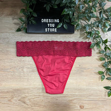 Load image into Gallery viewer, LACE-WAIST BRAZILIAN PANTY - DARK RED

