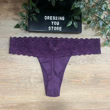 Load image into Gallery viewer, LACE-WAIST THONG PANTY - PURPLE
