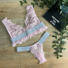 Load image into Gallery viewer, LUIZA UNLINED LACE SET - LIGHT PINK/GREY
